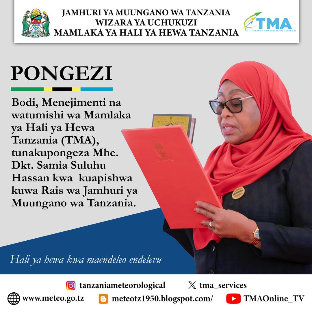 SALAMU ZA PONGEZI KWA MHE. RAIS WA JAMHURI YA MUUNGANO WA TANZANIA